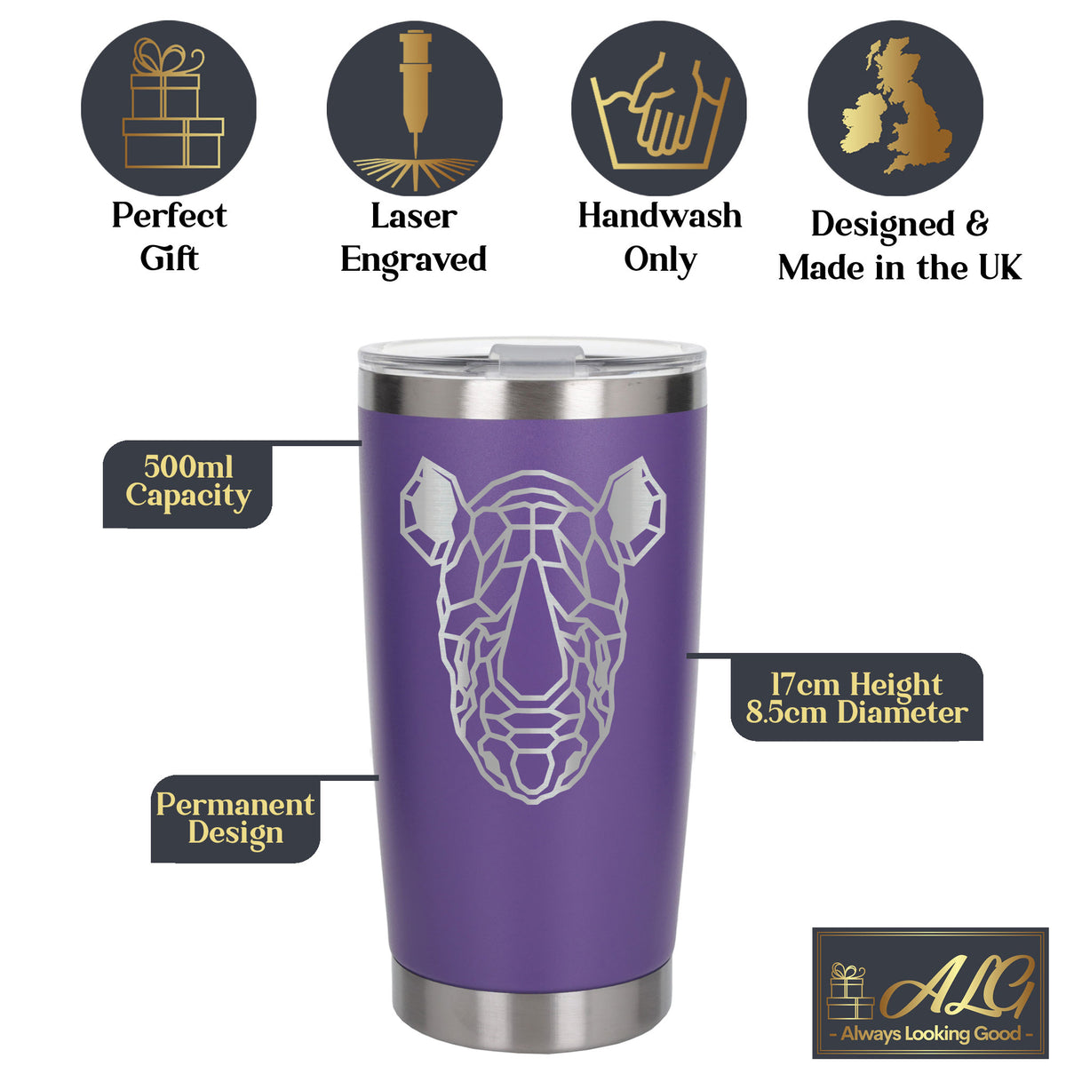 Purple Thermal Metal Coffee Cup