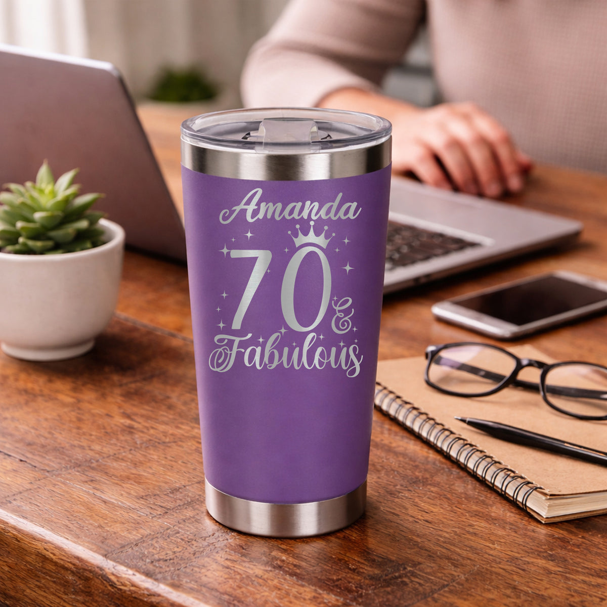 Purple Thermal Metal Coffee Cup