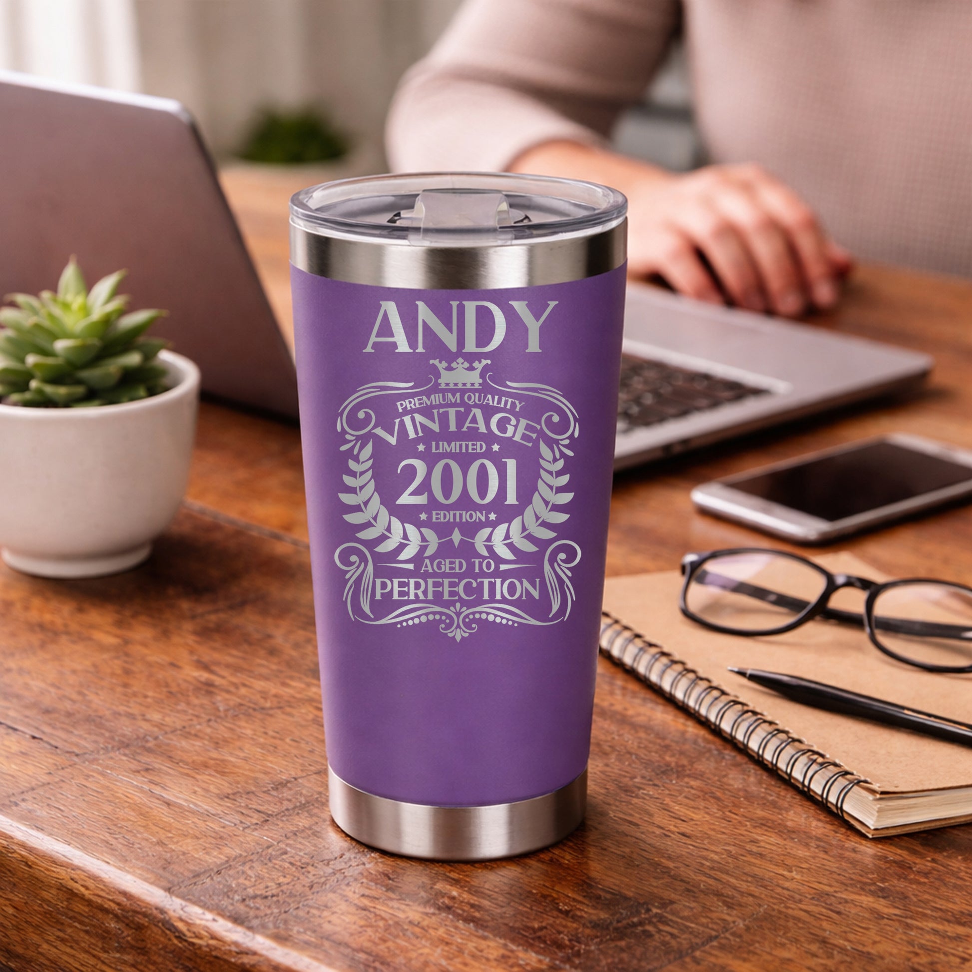 Purple Thermal Metal Coffee Cup