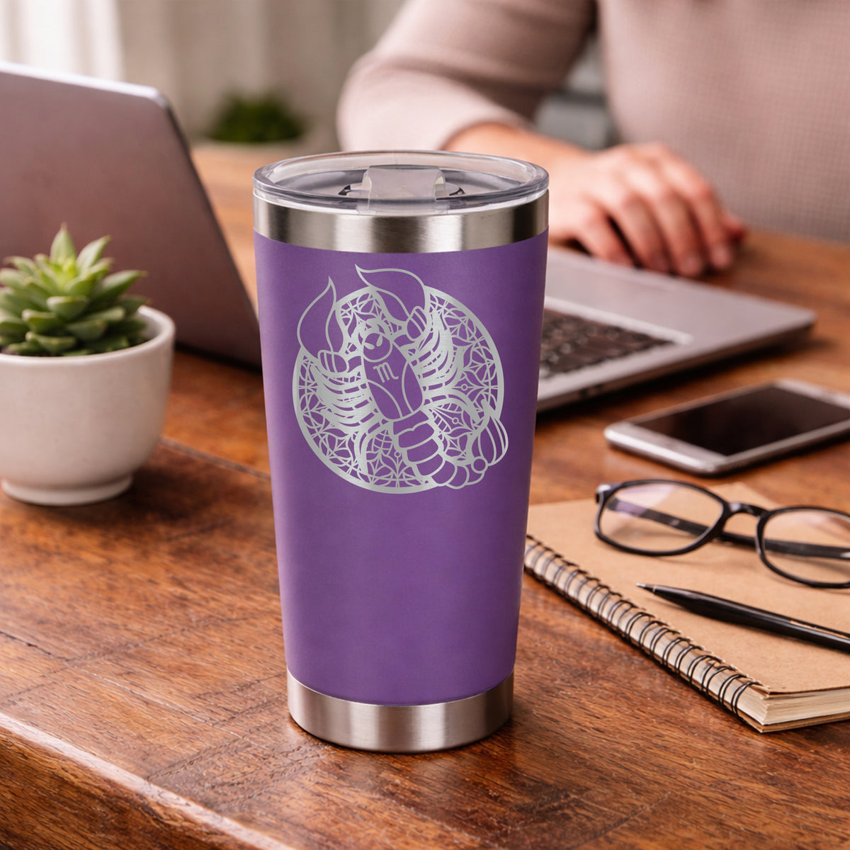 Purple Thermal Metal Coffee Cup