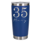 Dark Blue Thermal Metal Coffee Cup