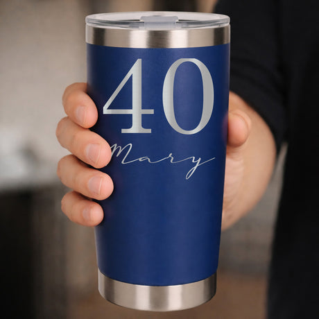 Dark Blue Thermal Metal Coffee Cup