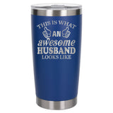 Dark Blue Thermal Metal Coffee Cup