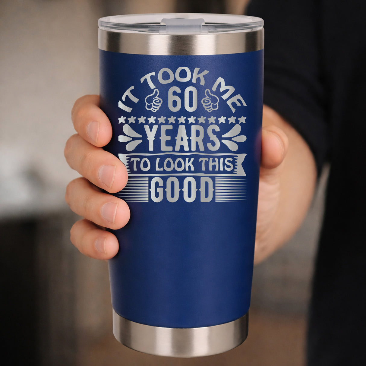 Dark Blue Thermal Metal Coffee Cup