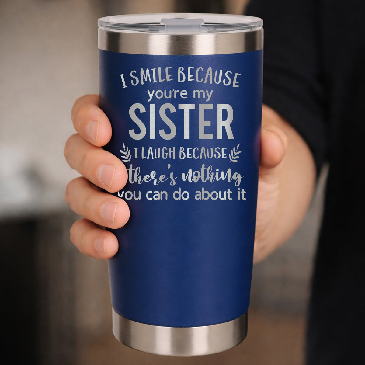 Dark Blue Thermal Metal Coffee Cup