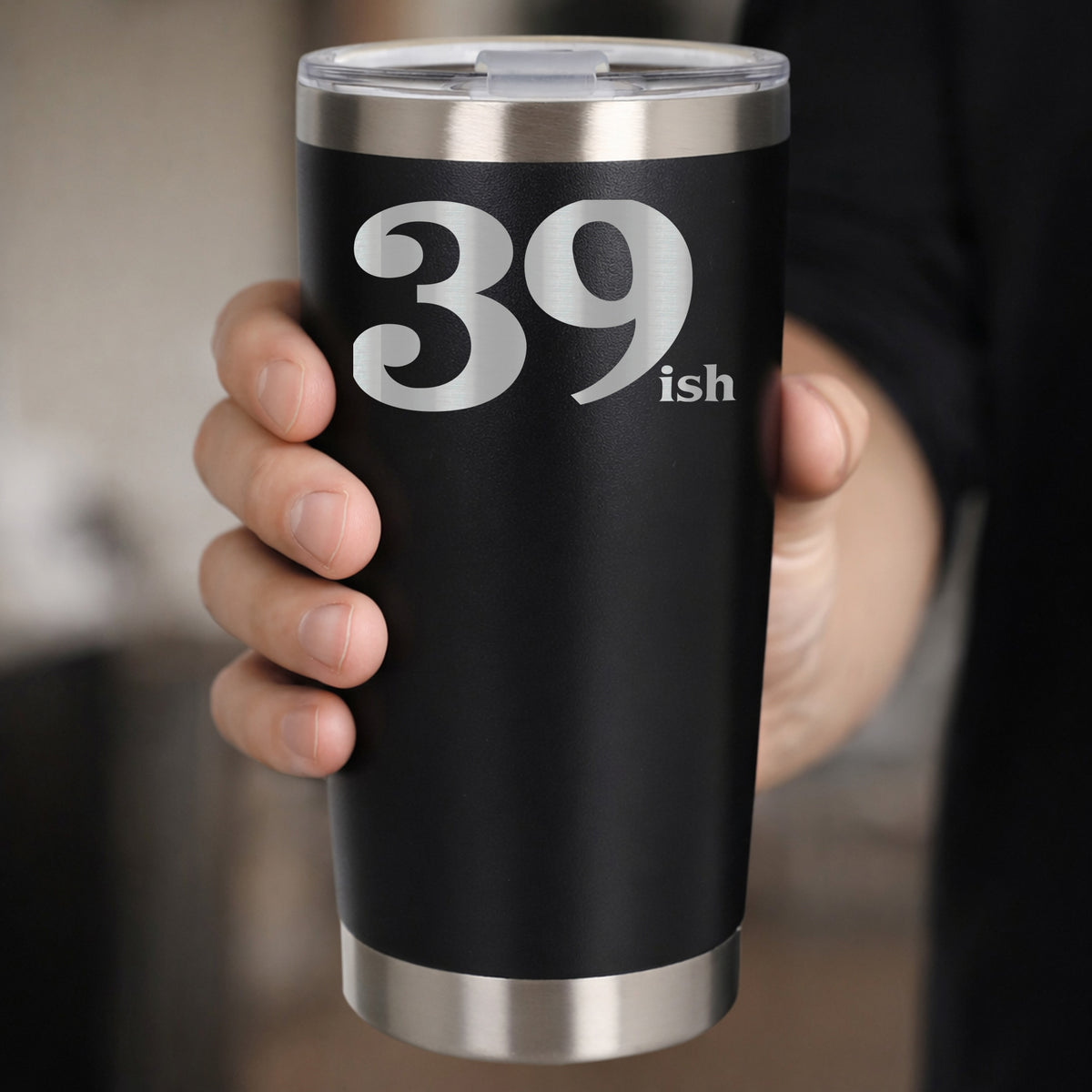 Black Thermal Metal Coffee Cup