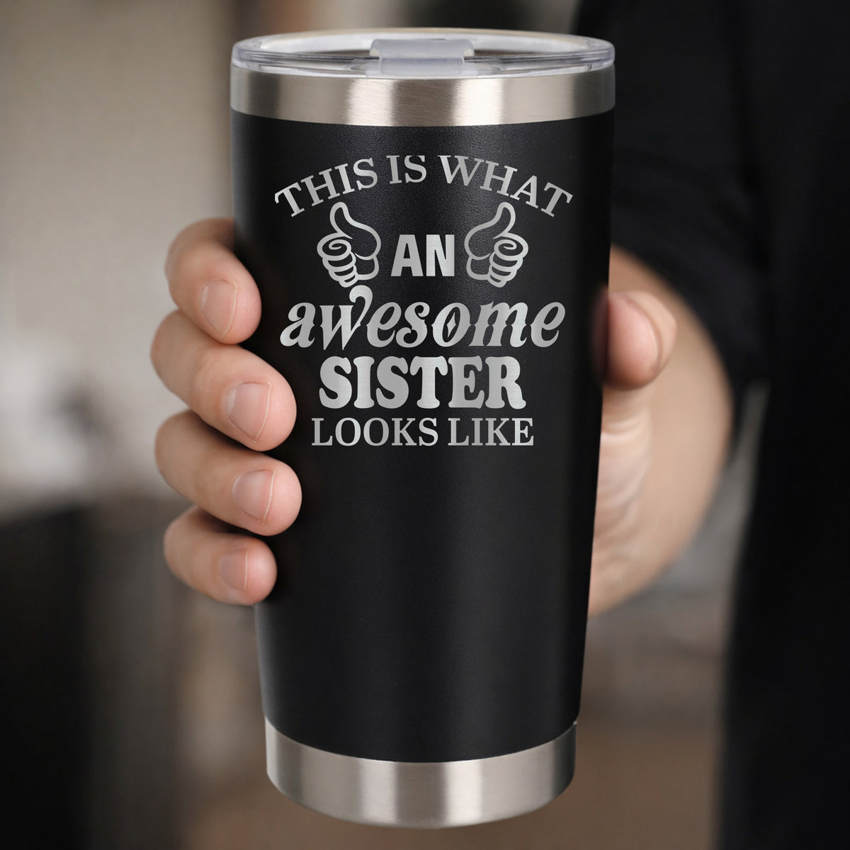 Black Thermal Metal Coffee Cup
