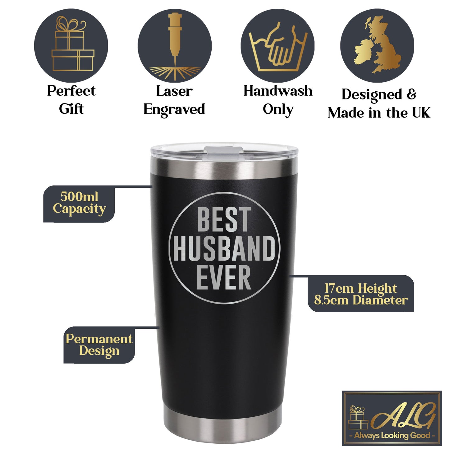 Black Thermal Metal Coffee Cup
