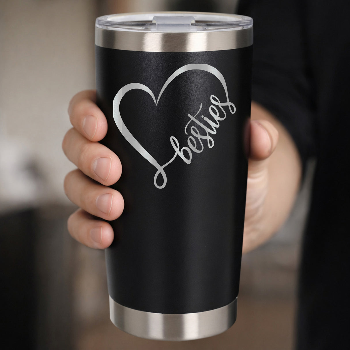 Black Thermal Metal Coffee Cup