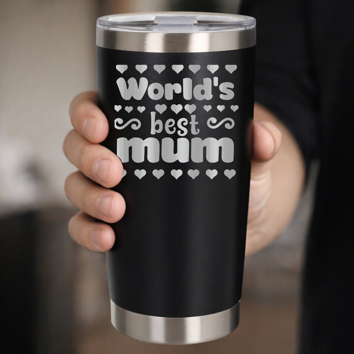 Black Thermal Metal Coffee Cup
