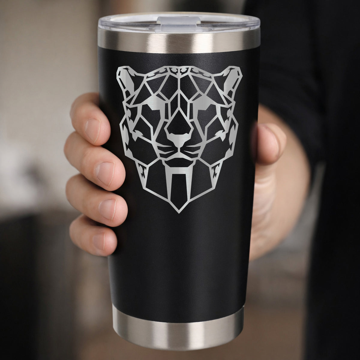 Black Thermal Metal Coffee Cup