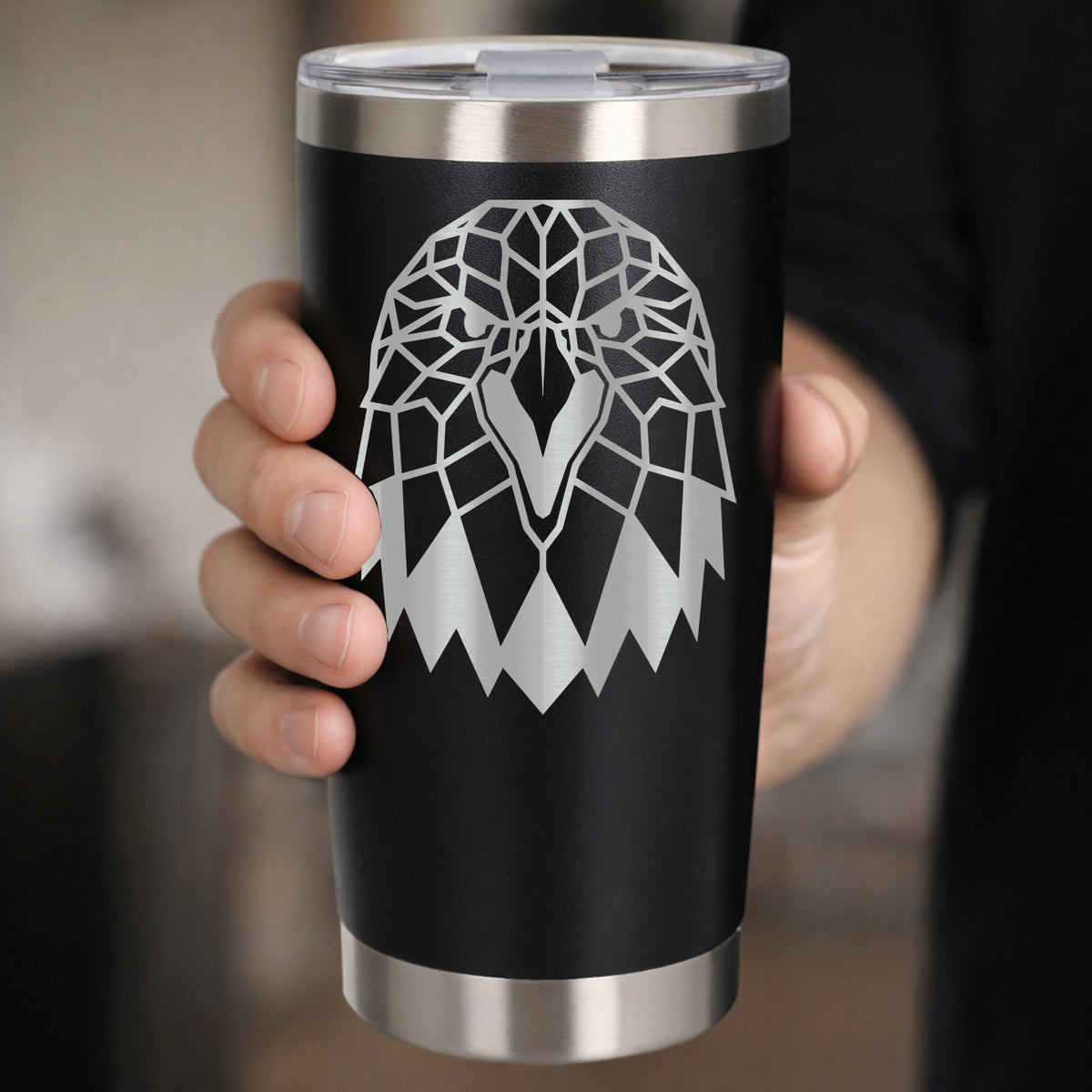 Black Thermal Metal Coffee Cup