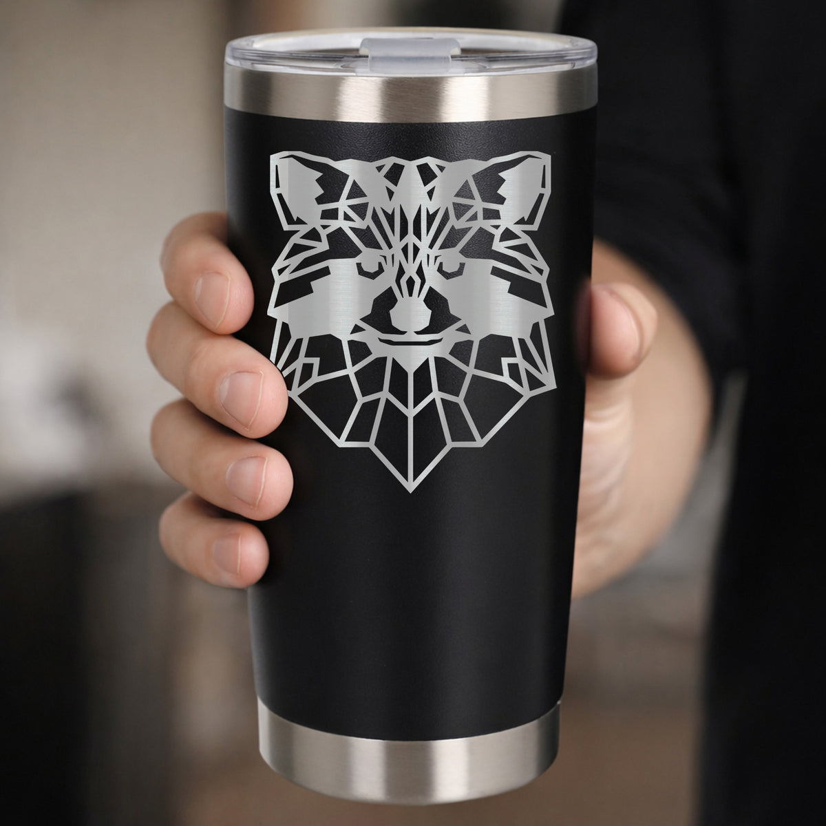 Black Thermal Metal Coffee Cup