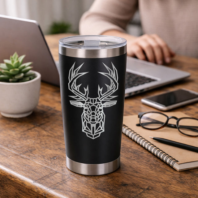 Black Thermal Metal Coffee Cup