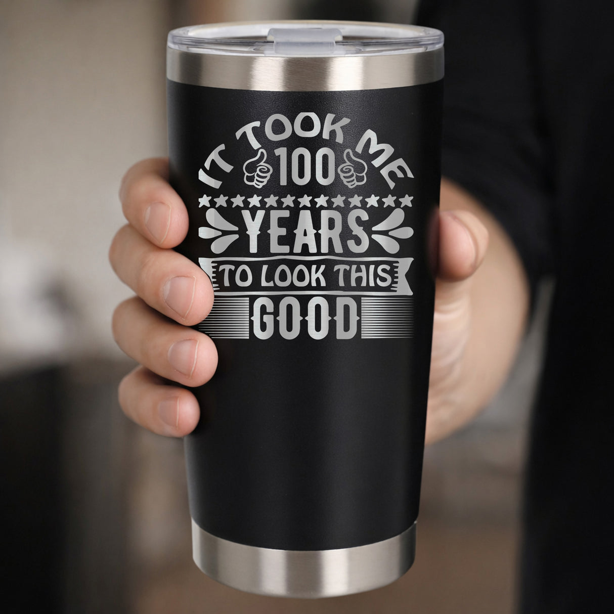 Black Thermal Metal Coffee Cup