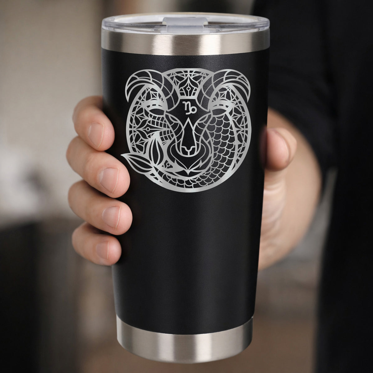 Black Thermal Metal Coffee Cup