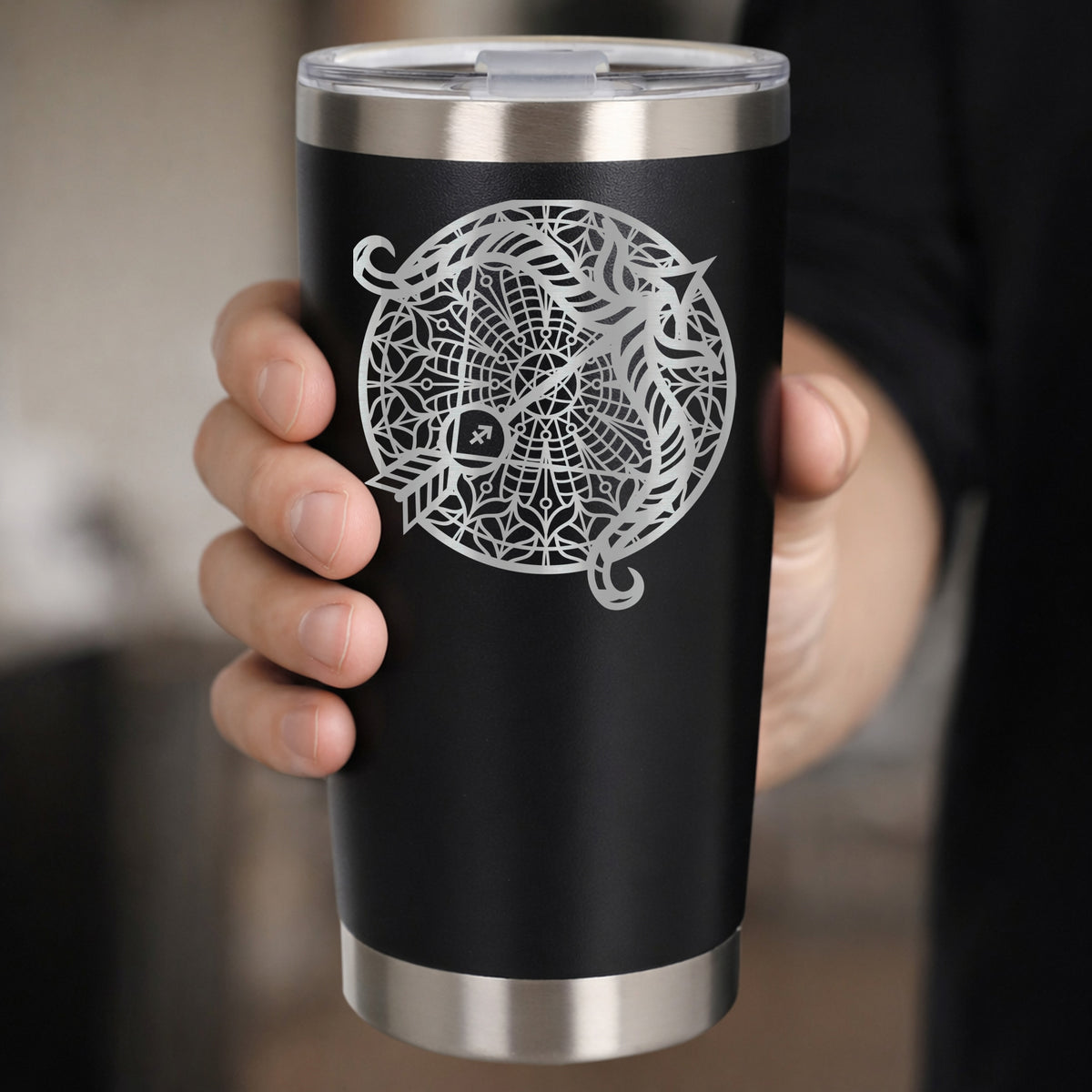 Black Thermal Metal Coffee Cup