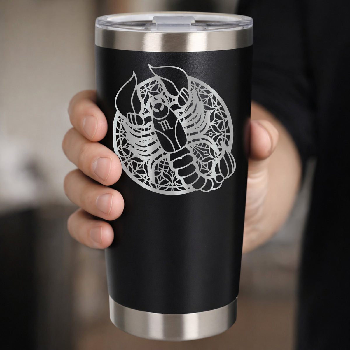 Black Thermal Metal Coffee Cup
