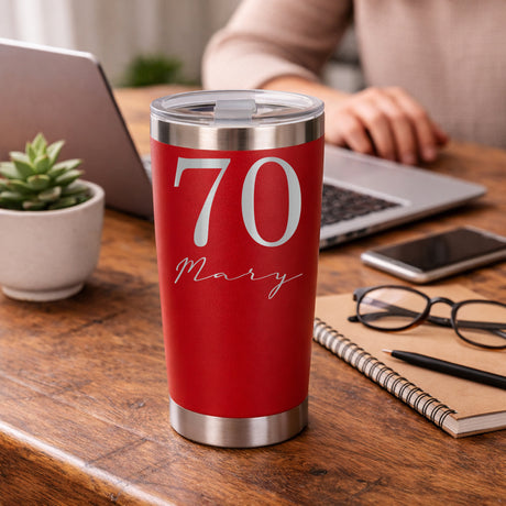 Red Thermal Metal Coffee Cup