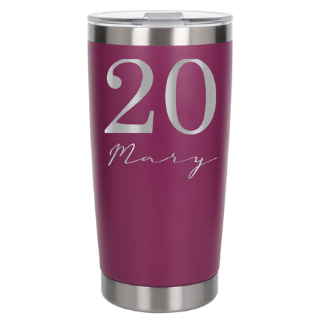 Dark Pink Thermal Metal Coffee Cup