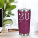 Dark Pink Thermal Metal Coffee Cup