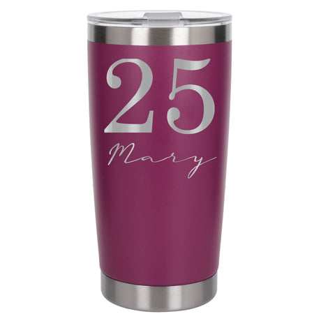 Dark Pink Thermal Metal Coffee Cup