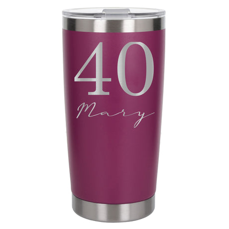 Dark Pink Thermal Metal Coffee Cup