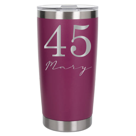 Dark Pink Thermal Metal Coffee Cup