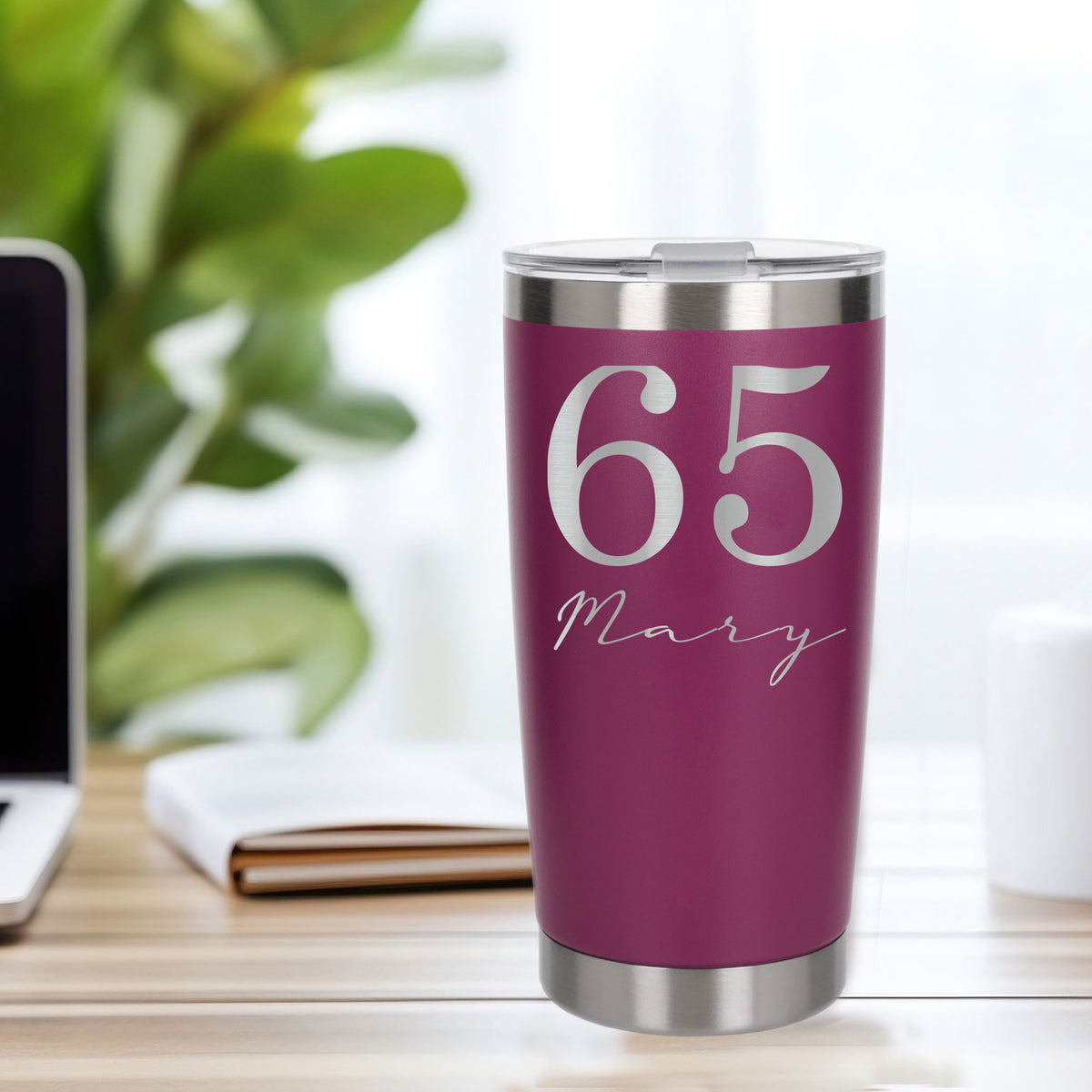 Dark Pink Thermal Metal Coffee Cup