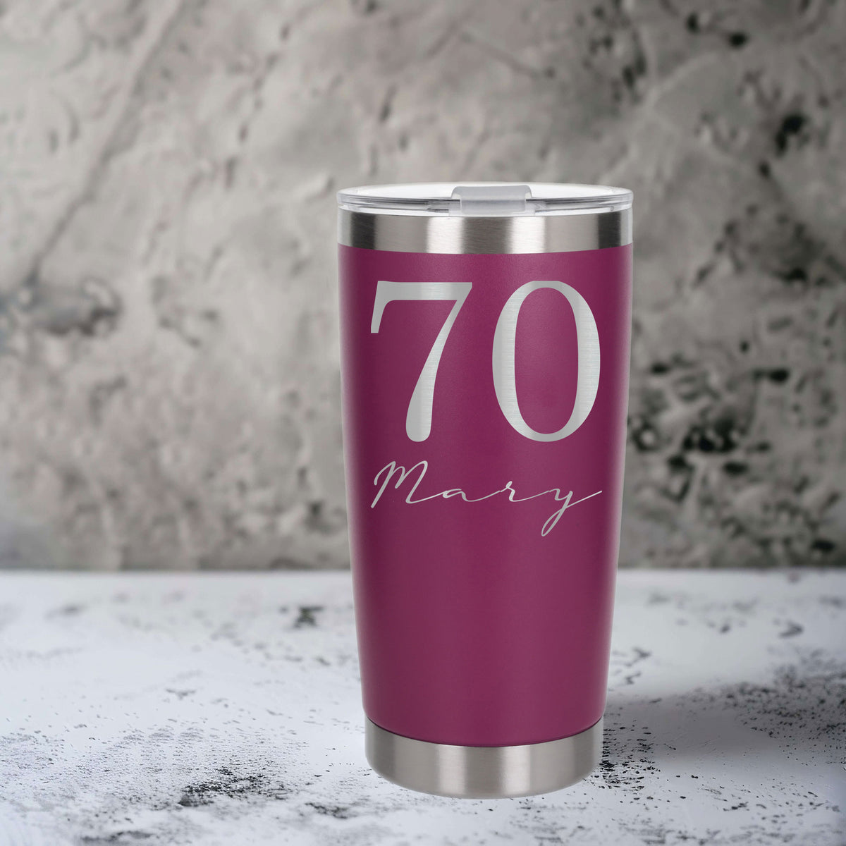 Dark Pink Thermal Metal Coffee Cup