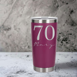 Dark Pink Thermal Metal Coffee Cup