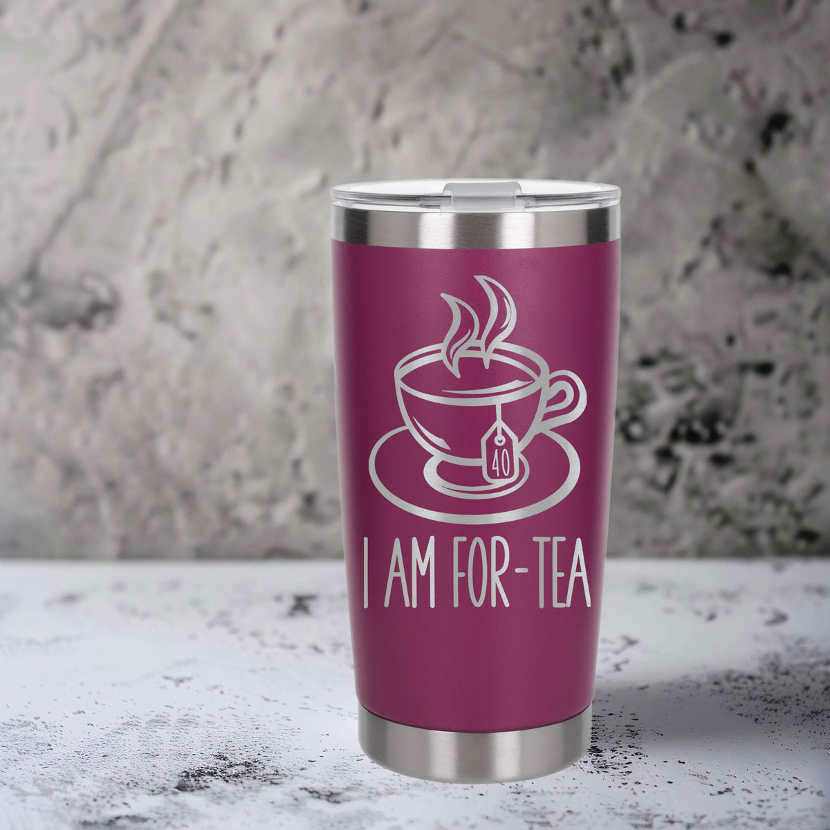 Dark Pink Thermal Metal Coffee Cup