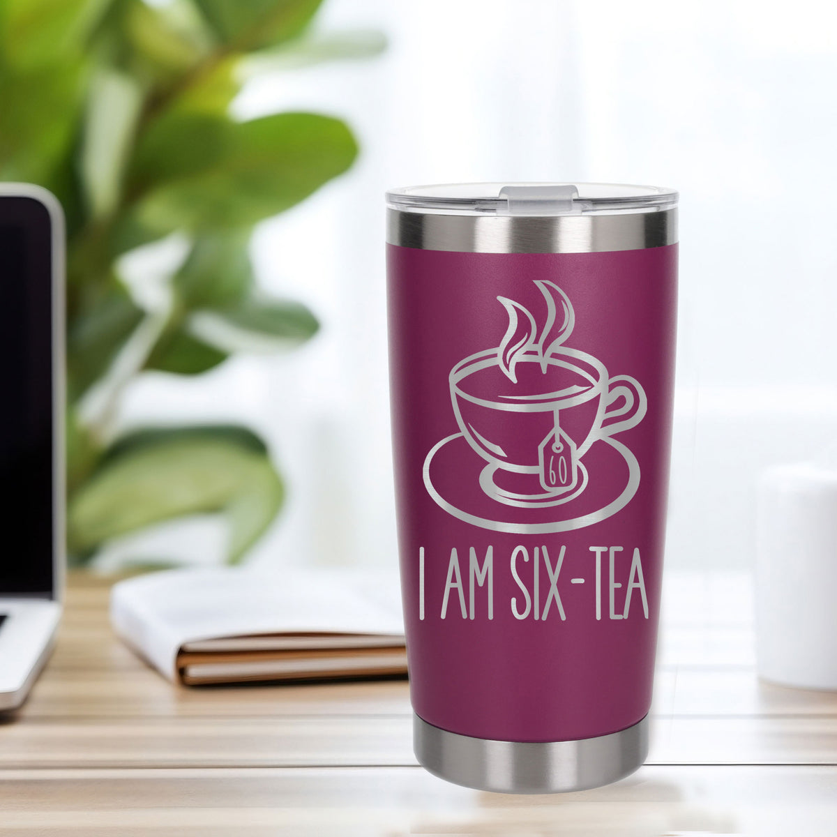 Dark Pink Thermal Metal Coffee Cup