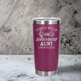 Dark Pink Thermal Metal Coffee Cup