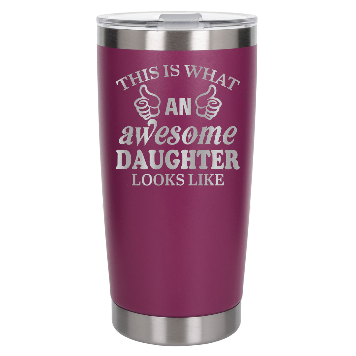 Dark Pink Thermal Metal Coffee Cup