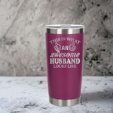 Dark Pink Thermal Metal Coffee Cup