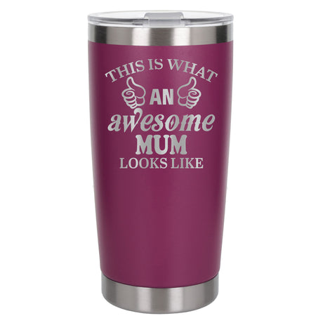 Dark Pink Thermal Metal Coffee Cup