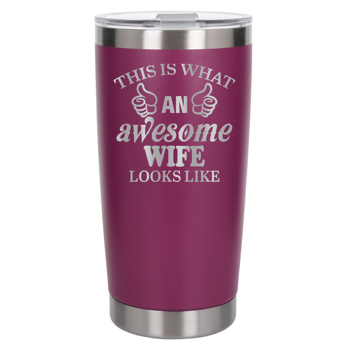 Dark Pink Thermal Metal Coffee Cup