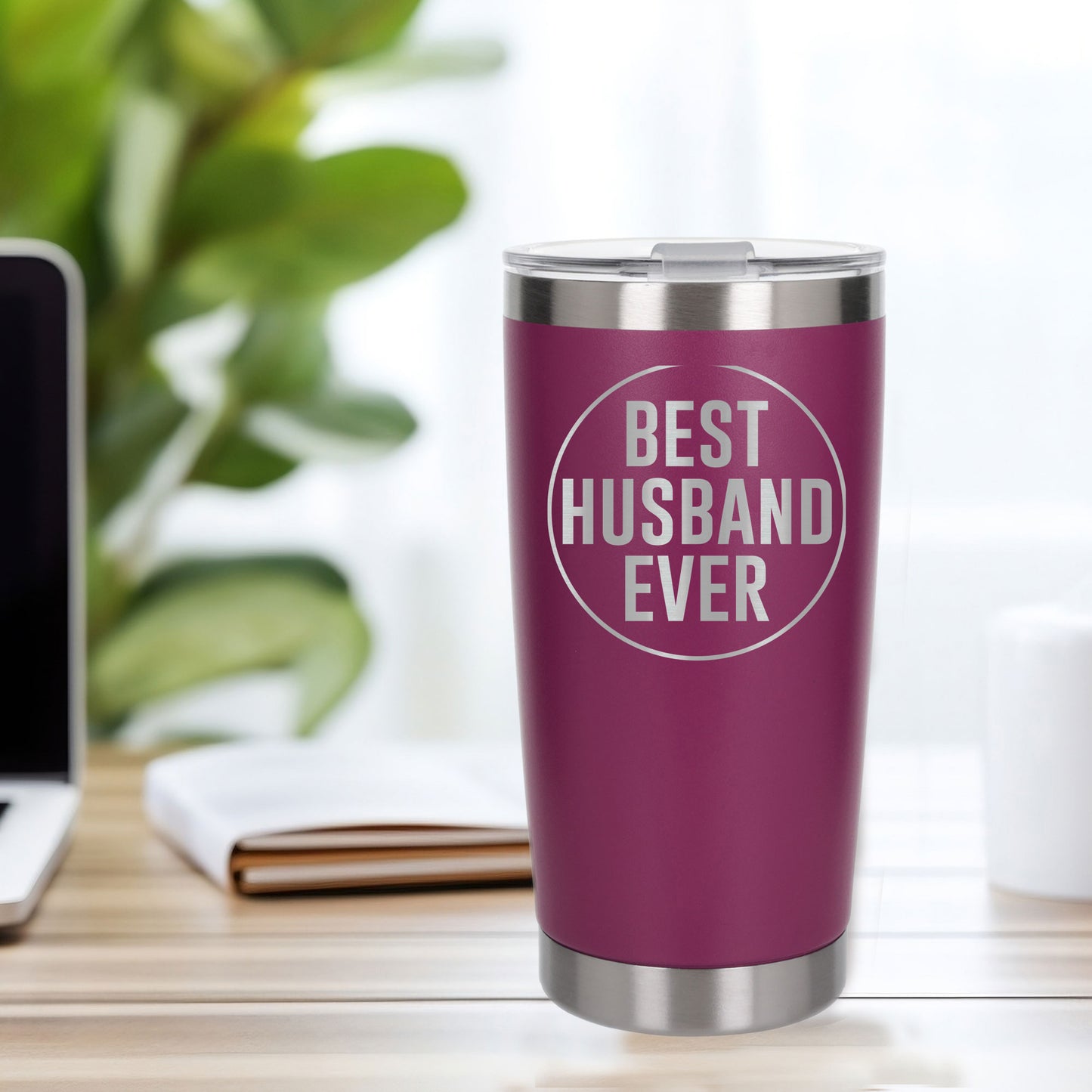 Dark Pink Thermal Metal Coffee Cup