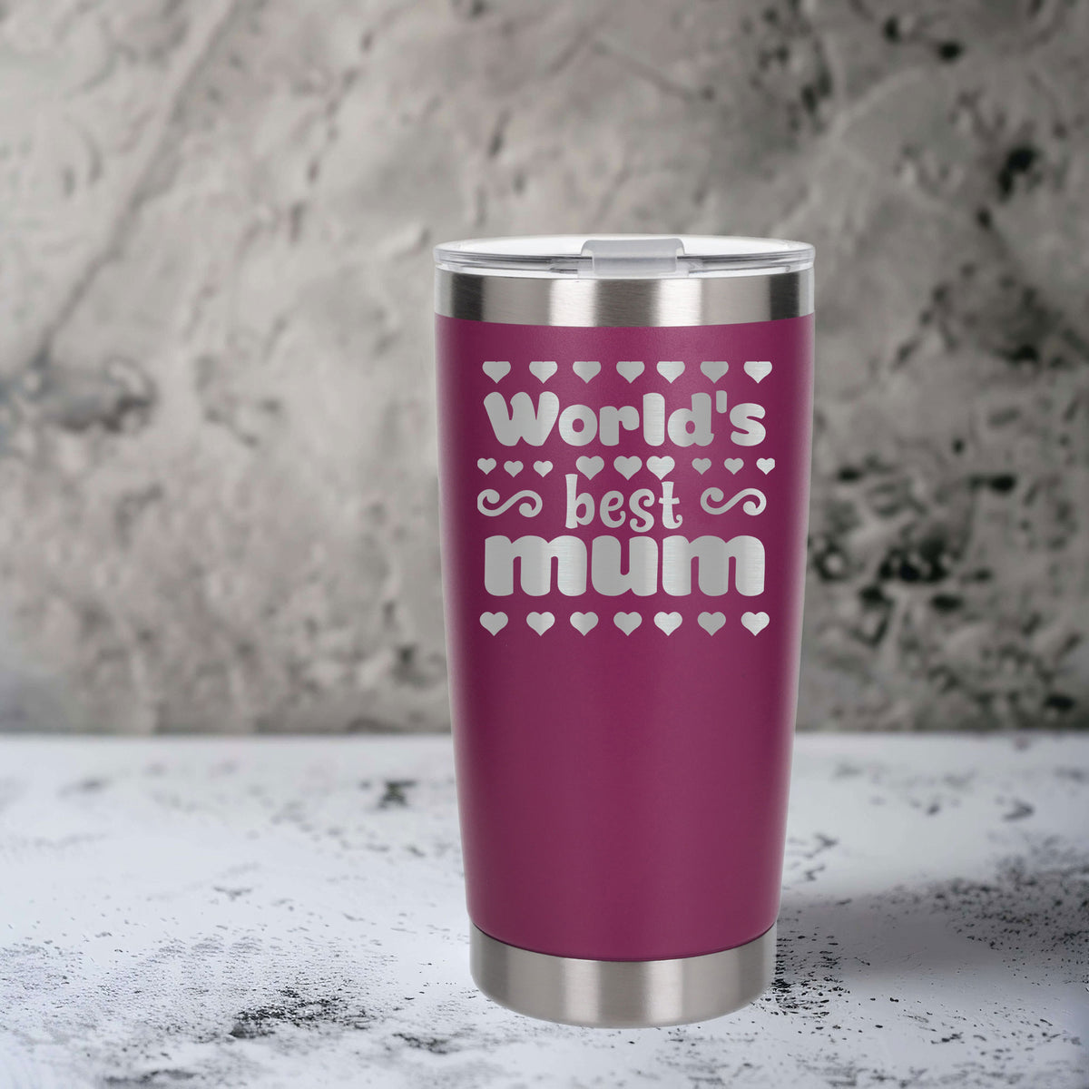 Dark Pink Thermal Metal Coffee Cup