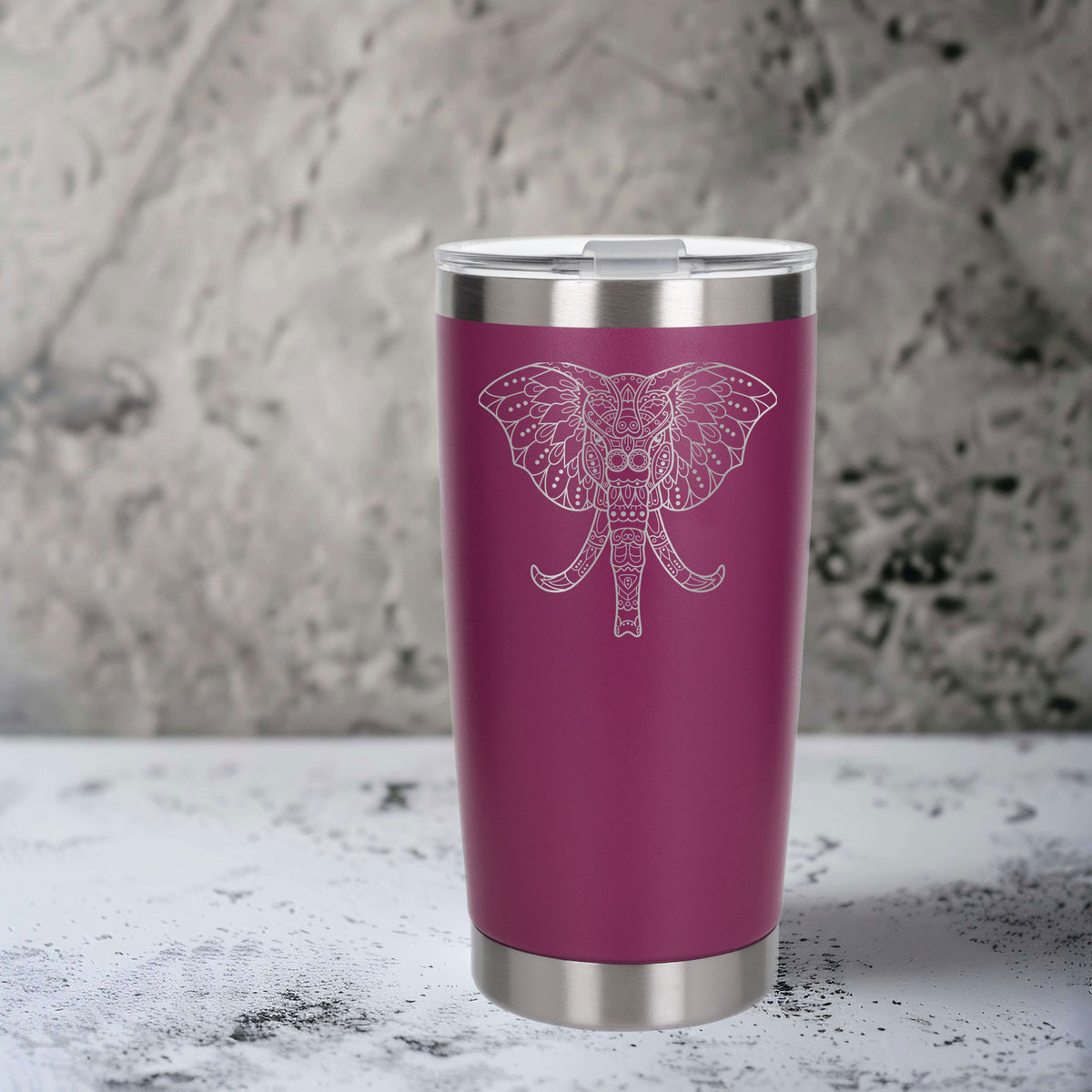 Dark Pink Thermal Metal Coffee Cup