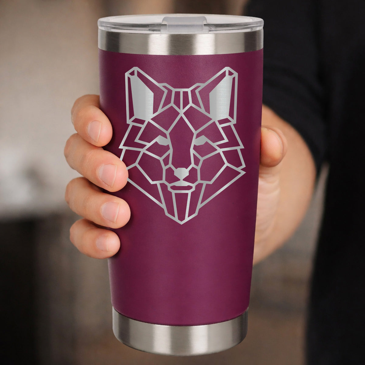 Dark Pink Thermal Metal Coffee Cup