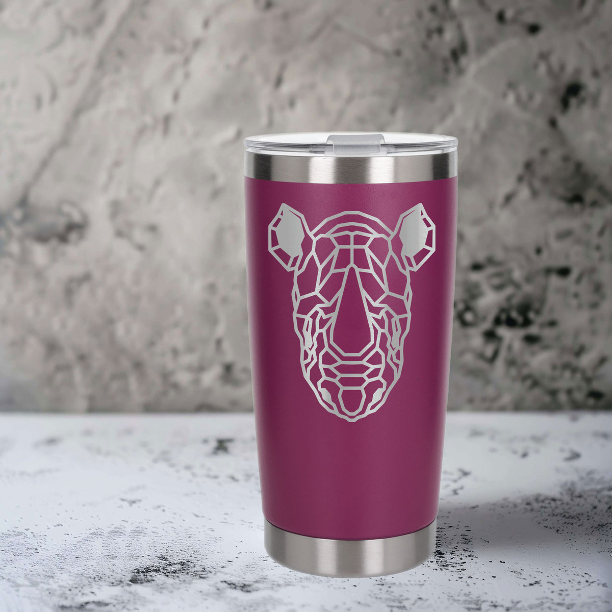 Dark Pink Thermal Metal Coffee Cup