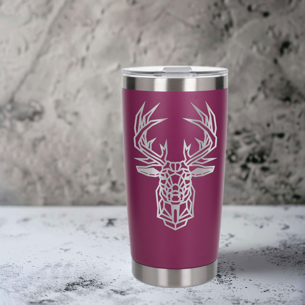 Dark Pink Thermal Metal Coffee Cup