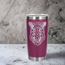 Dark Pink Thermal Metal Coffee Cup