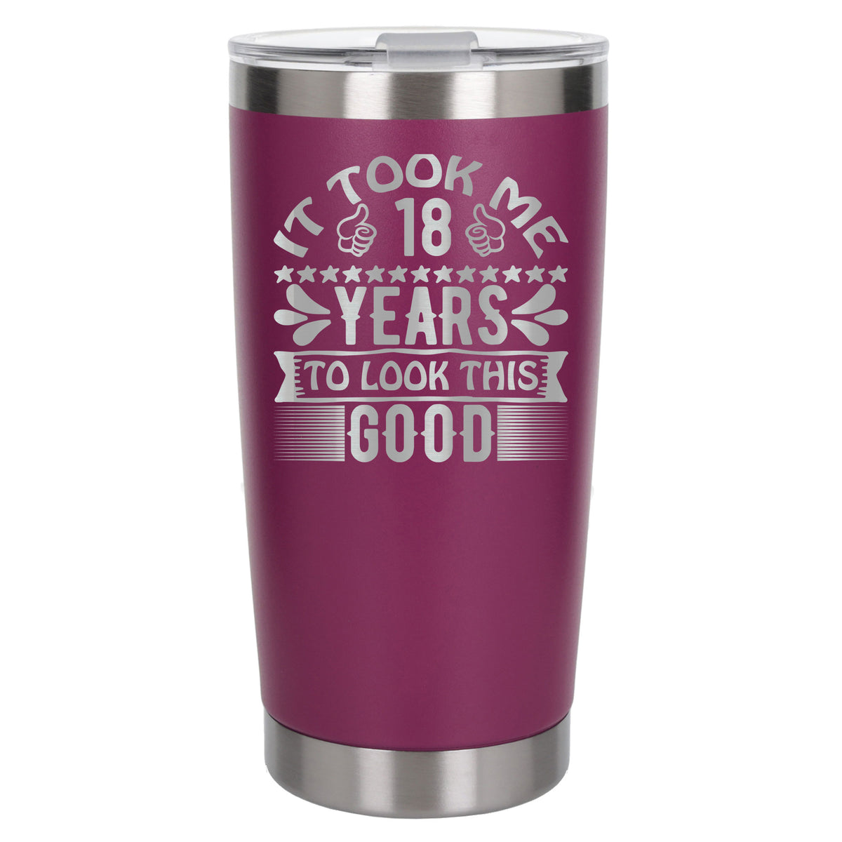 Dark Pink Thermal Metal Coffee Cup