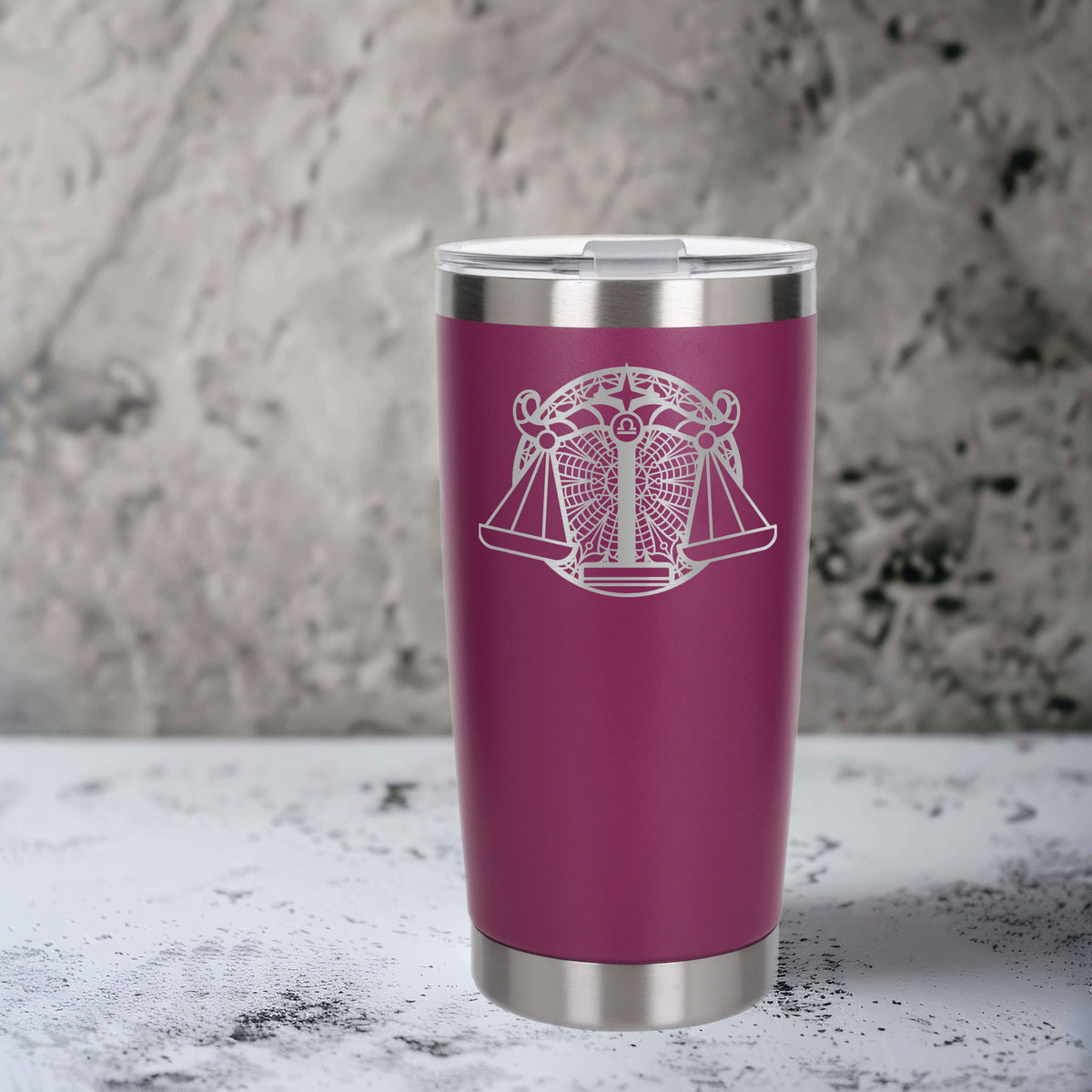 Dark Pink Thermal Metal Coffee Cup