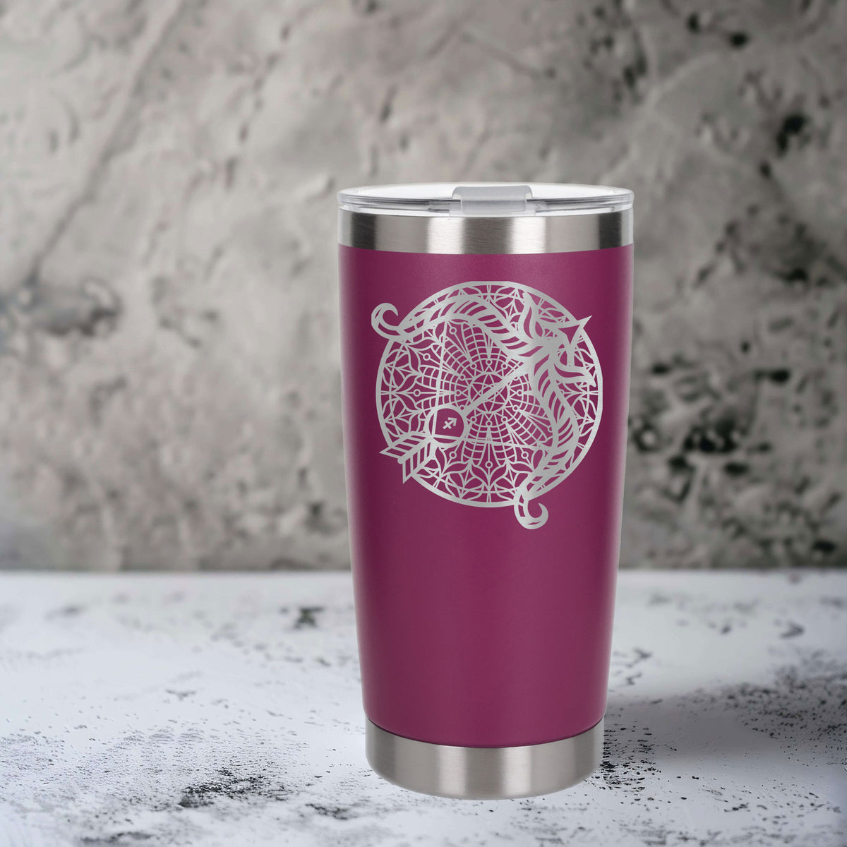 Dark Pink Thermal Metal Coffee Cup