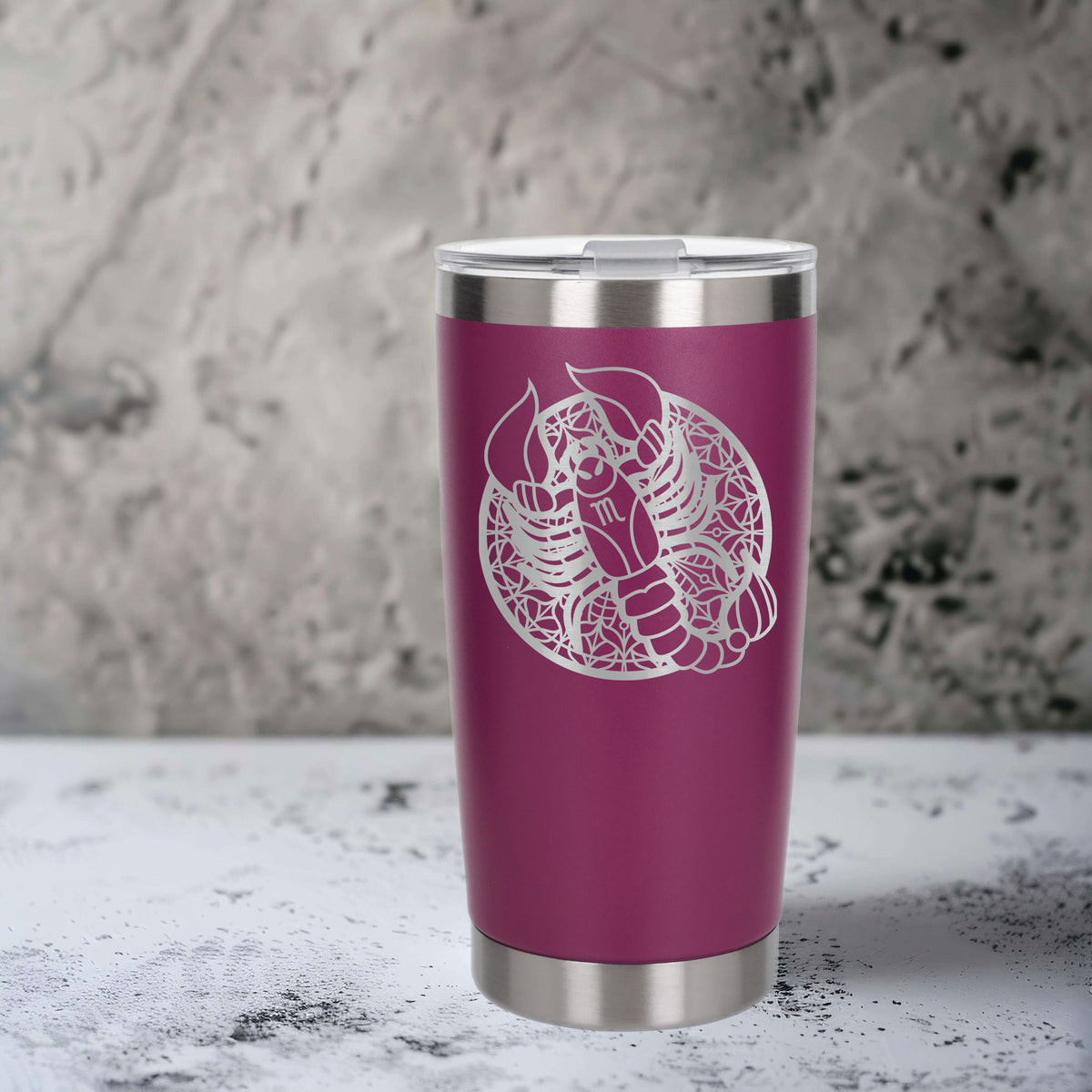 Dark Pink Thermal Metal Coffee Cup