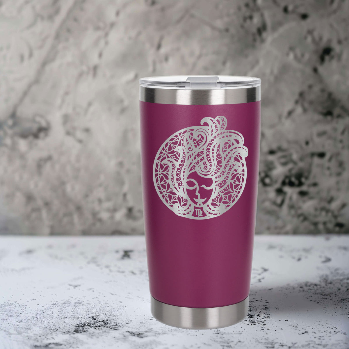 Dark Pink Thermal Metal Coffee Cup
